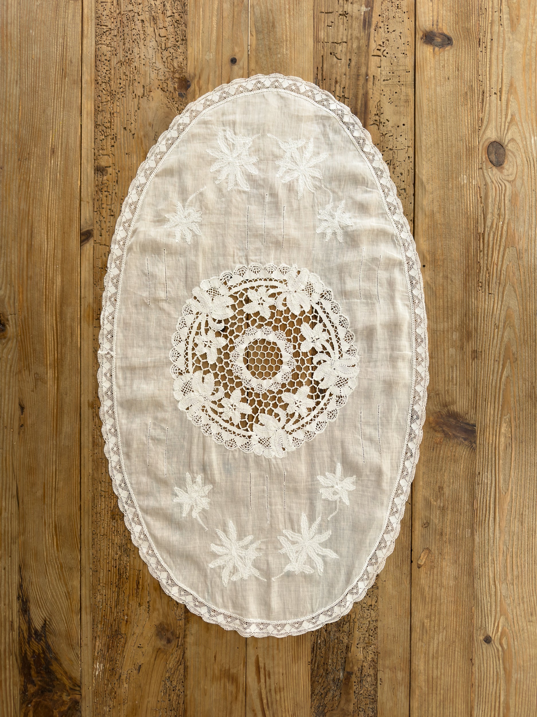 Antique Oval Lace Doily