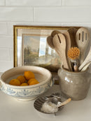 Silver-Plated Shell Dish with Mother of Pearl Spoon