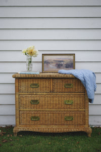 Vintage Wicker Dresser