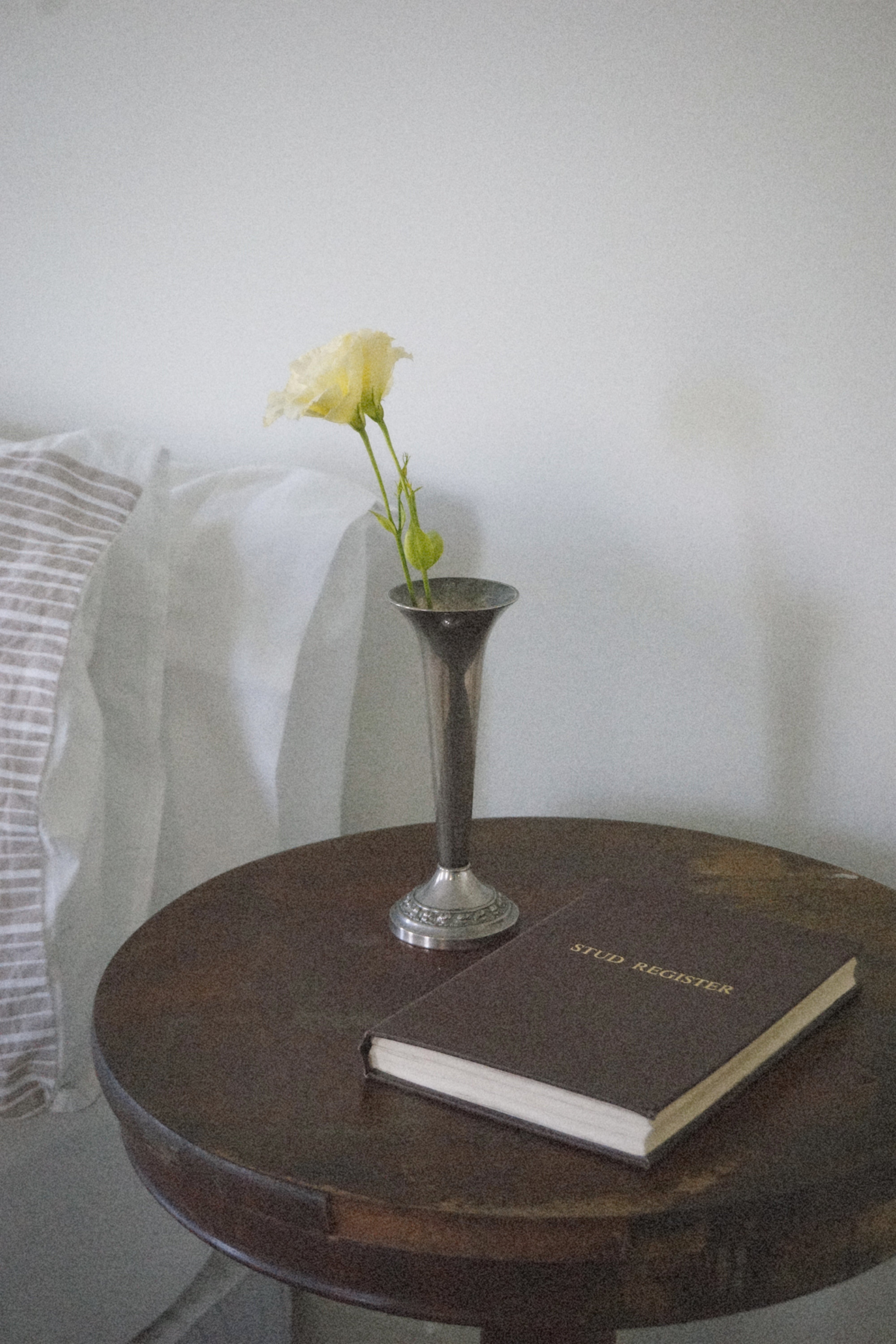 Silver-Plated Trumpet Vase with Floral Detail