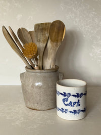 Antique Saint-Uze Stoneware Cafe Cannister