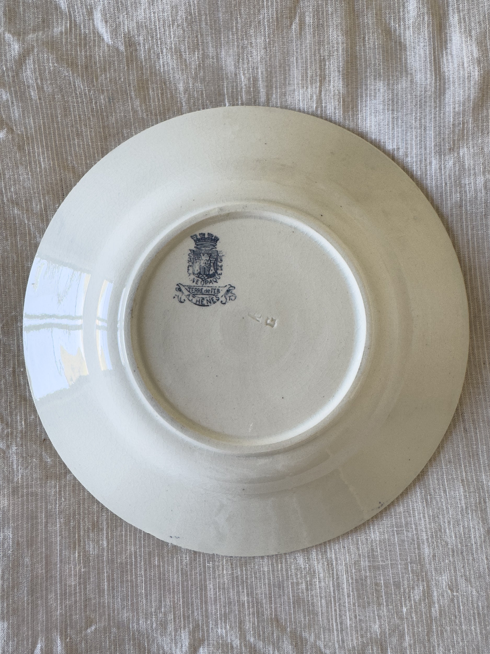 Pair of Antique Gien Shallow Ironstone Bowls