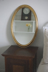 Vintage Brass Oval Mirror