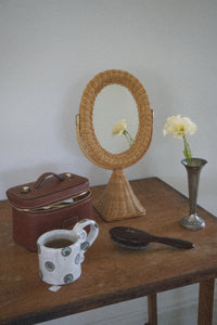 Vintage Wicker Vanity Mirror