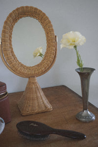 Vintage Wicker Vanity Mirror