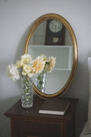 Vintage Brass Oval Mirror