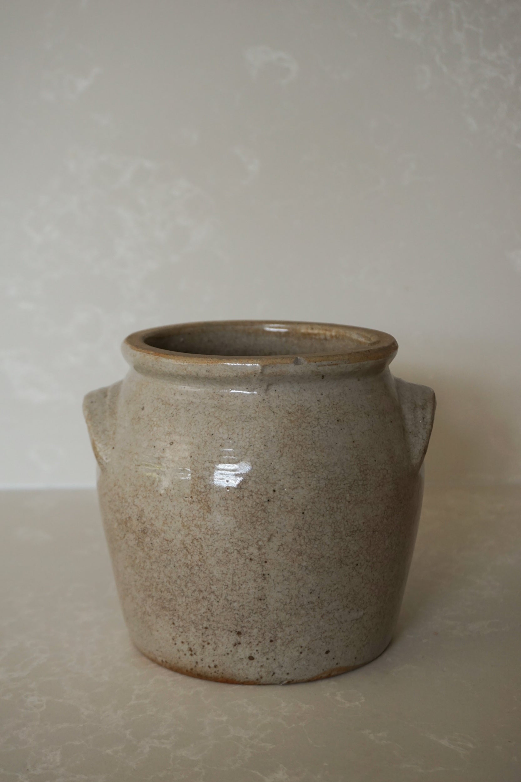 Small Greige Confit Pot