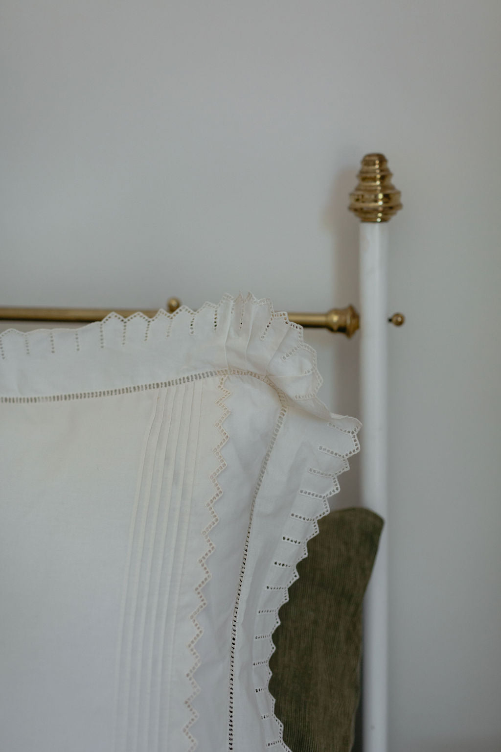 Pair of Broderie Anglaise European Cushion Covers