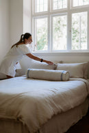 Large Cobalt Stripe Linen Bolster Cushion
