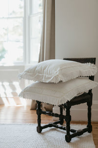 Pair of Broderie Anglaise European Cushion Covers